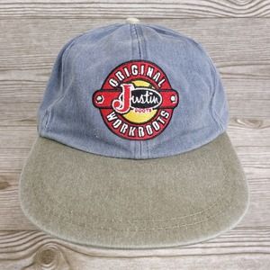 JUSTIN BOOTS ORIGINAL WORKBOOTS LOGO STRAPBACK BASEBALL HAT CAP
